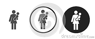 Parents daughter icon Cartoon Illustration