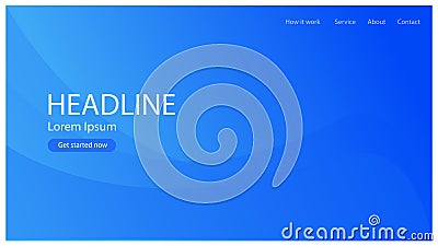 minimalist blue landing page background design template Vector Illustration