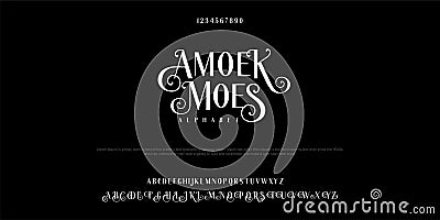 Abstract vintage Serif alphabet fonts. Typography technology vector illustration Vector Illustration