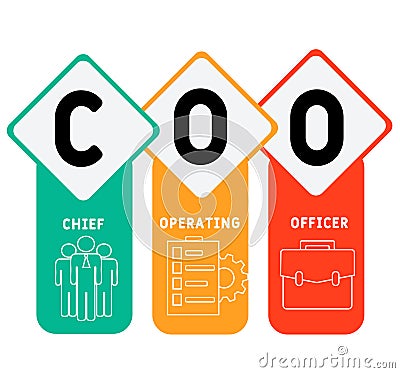 COO - Chief Operating Officer acronym Vector Illustration