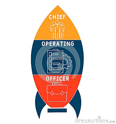 COO - Chief Operating Officer acronym Vector Illustration