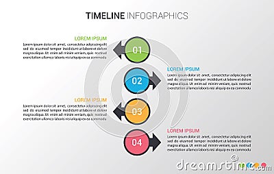 Vector timeline infographic template. Flat infographic design. Vector Illustration