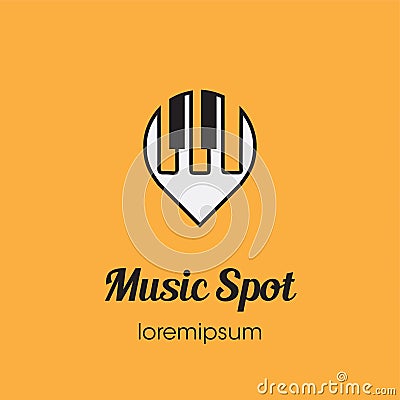 Music Spot logo, icon, or symbol template design Stock Photo