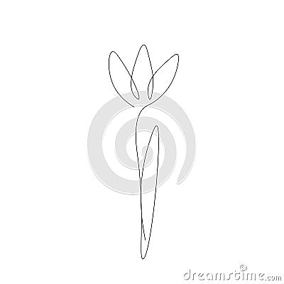Happy mothers dsy card with flower line draw Stock Photo