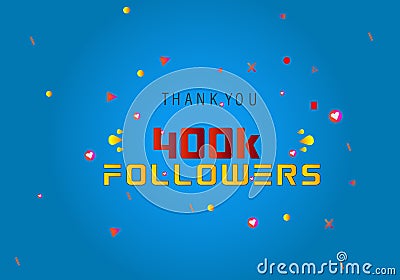 300k followers thank you. thank you 300k followers template. celebration 300k subscribers template for social media. 200000 follow Vector Illustration