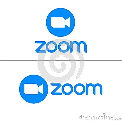 Zoom logo, zoom icon, online video meeting, camera vector icon Vector Illustration