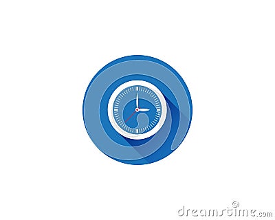 Vector Time Blue Clock - Watching Time Device -Alarm Clock Vector Illustration