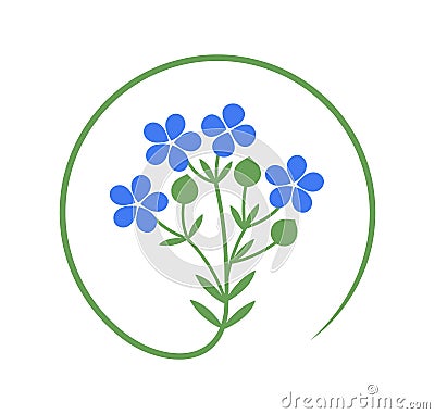 Flax logo. Isolated flax on white background Vector Illustration