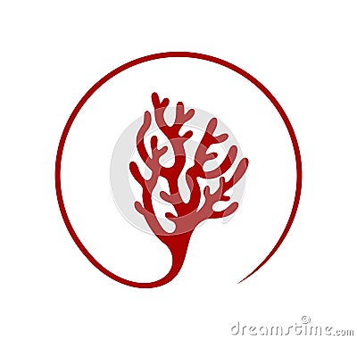 Coral logo. Isolated coral on white background Vector Illustration