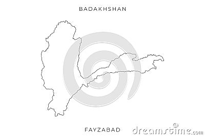 National map of Badakhshan outline, Badakhshan map outline, map vector, black, Vector Illustration