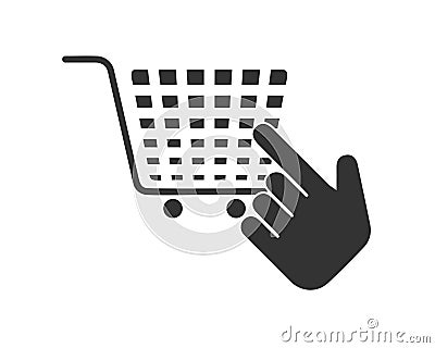 Vector Buy Shop Cart Purchase Checkout Icon - Trolly Sign For online purchases Vector Illustration