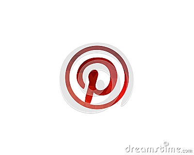 Vector Pinterest icon template sign symbol Vector Illustration