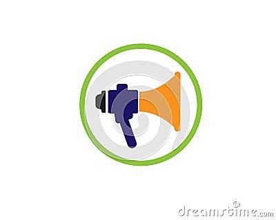 Loudspeaker Logo for text. Design concept for business, social media, informing, broadcasting, marketing Vector Illustration