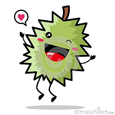 Cute durian mascot vector illustration Vector Illustration