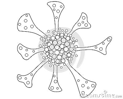 Stentor, ciliate, ciliate trumpeter, ciliate colony, trumpet animalcules - vector linear illustration for coloring with unicellula Vector Illustration
