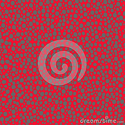 abstract simple seamless pattern many small dots spots on a contrasting background. Leopard background grey and red Vector Illustration