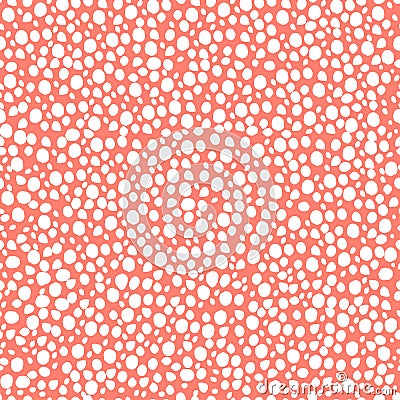 abstract simple seamless pattern many small dots spots on a contrasting background. Leopard background white and orange Vector Illustration