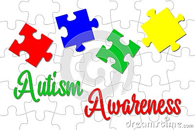 World Autism Awareness Day. The concept of autism awareness for the design of banners, flyers, posters, social events. Cartoon Illustration
