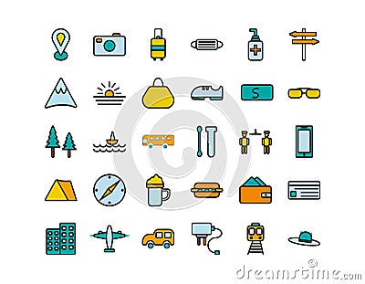 vacation to a toourist spot on sundays Vector Illustration