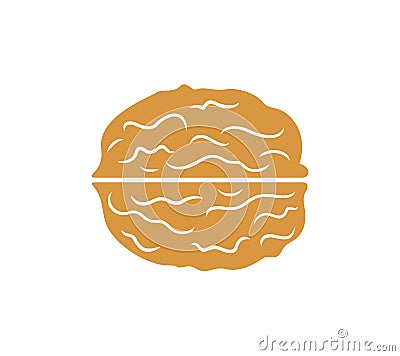 Walnut logo. Isolated walnut on white background Vector Illustration