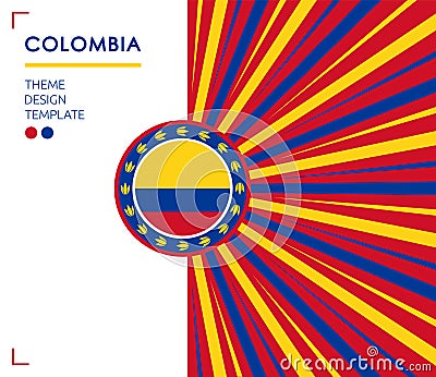 Colombia Nation Patriotic theme, vector illustration. Vector Illustration