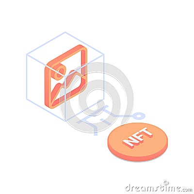 Non fungible token concept. Crypto art. NFT. Vector Illustration