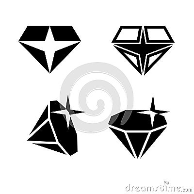 Simple diamond icon in perspective. Vector Illustration
