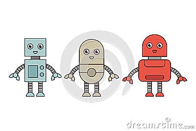 Cute robot simple vector Vector Illustration