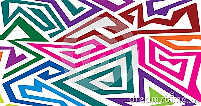 Rainbow maze seamless pattern Vector Illustration