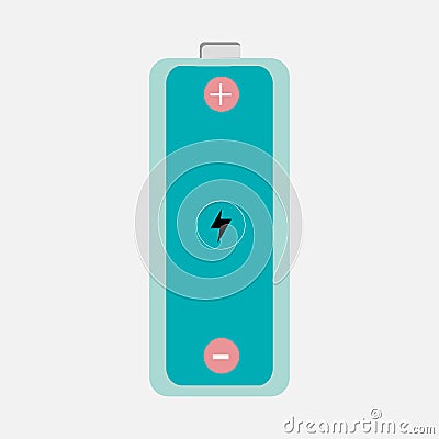 Vector image of batteries with plus and minus signs. Use for AAA or AA size battery or cell usage Vector Illustration