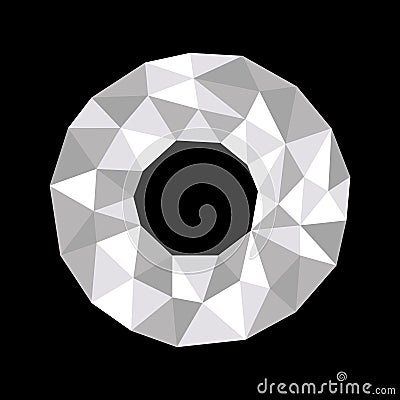 Polygonal geometric crystal donut ring or tyre Vector Illustration