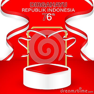 Indonesia indepedence day background. 17 August 1945. podium display for product presentation template design. Vector illustration Vector Illustration