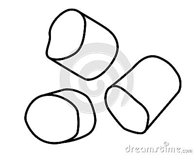 Marshmallows - vector linear picture for coloring. Outline. Marshmallows - sweets - element for coloring book. Vector Illustration