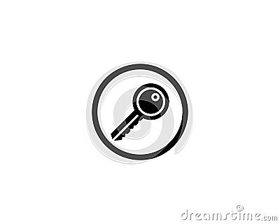 Web Vector Key Icon unlock and lock symbol plat sign Stock Photo