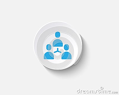 HRM Human Resource Management Icon Template Teamwork Logo template design Cartoon Illustration