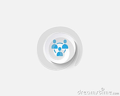 HRM Human Resource Management Icon Template Teamwork Logo template design Cartoon Illustration