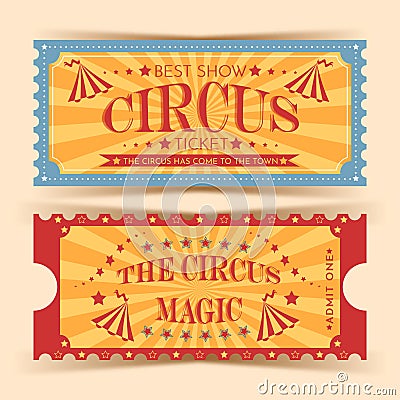 Vintage tickets to the circus Stock Photo