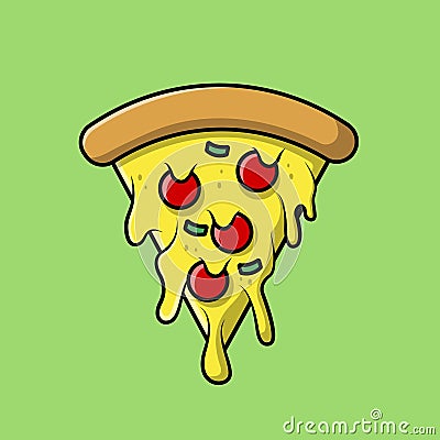 Slice Of Pizza Melted Vector Illustration