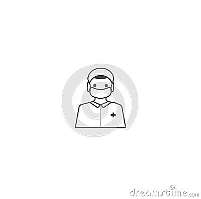 Modern doctor wearing mask, doctor vector icon Vector Illustration