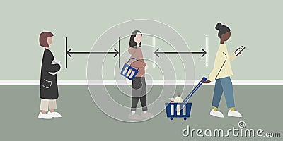 Physical distancing Concept. Physical distancing Concept. Vector Illustration