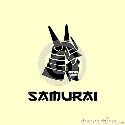 Samurai Ronin ninja head vector logo. samurai helmet logo Vector Illustration