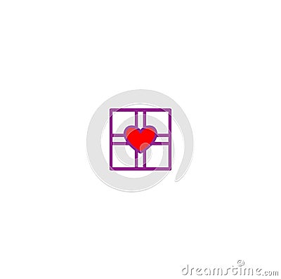 Love gift, valentine gift image, heart sign Vector Illustration