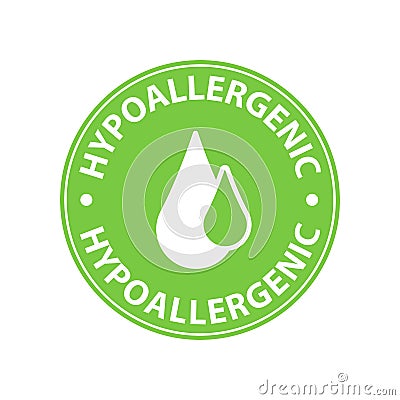 Hypoallergenic round green icon isolated on a white background Stock Photo