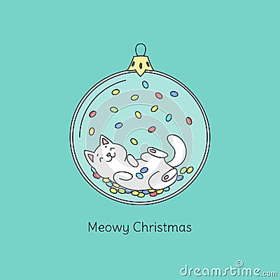 Meowy Christmas Vector Illustration