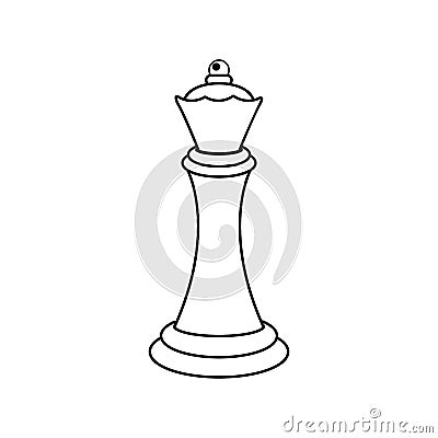 Web Vector Chess Queens pion. Vector Illustration