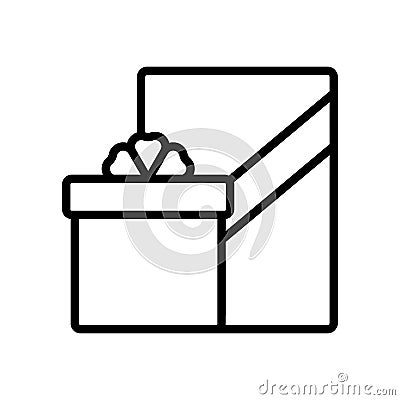 Web Gift linear icon set. Closed present. Surprise in box. Celebrate birthday. Vector Illustration