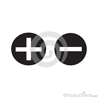 Plus and minus buttons. Simple vector illustration, sign for volume perfect for video or music starting to enter the app. Editable Vector Illustration