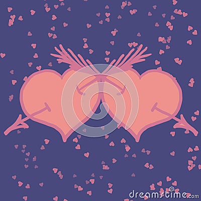 Valentine`s Day,Happy Valentine`s Day,Cupid,Cupid,Love,valentine`s day gift,lovers,letter with love,bow and arrow hits the heart,b Stock Photo