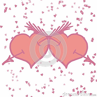 Valentine`s Day,Happy Valentine`s Day,Cupid,Cupid,Love,valentine`s day gift,lovers,letter with love,bow and arrow hits the heart,b Stock Photo