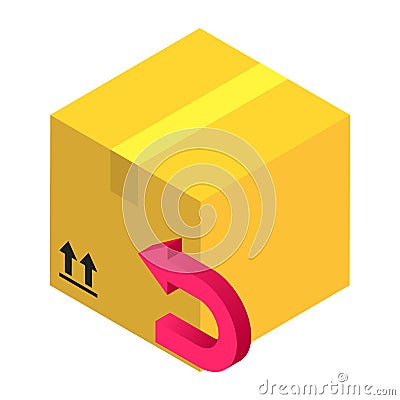 Return Parcel - Isometric 3d illustration. Cartoon Illustration